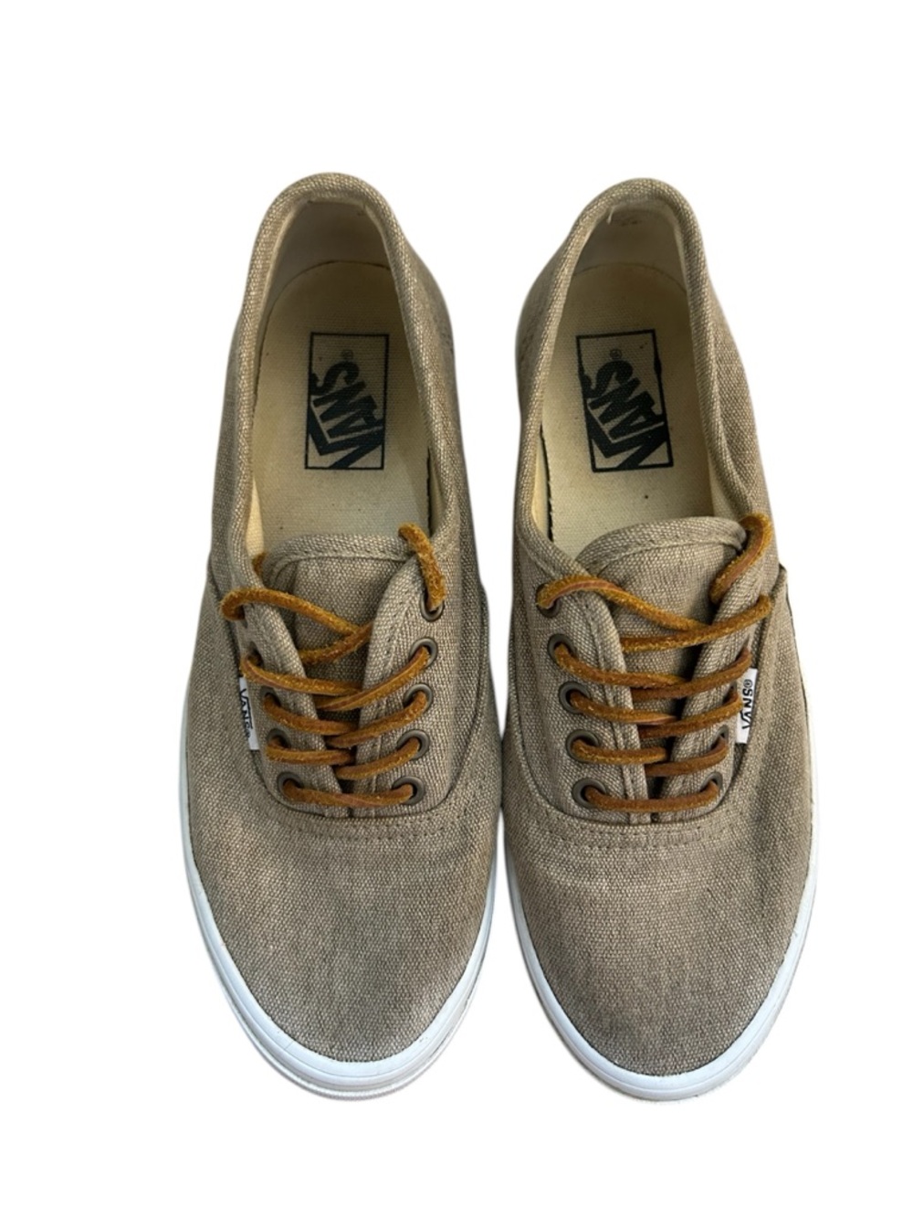 Vans Beige Canvas Low-Top Sneakers